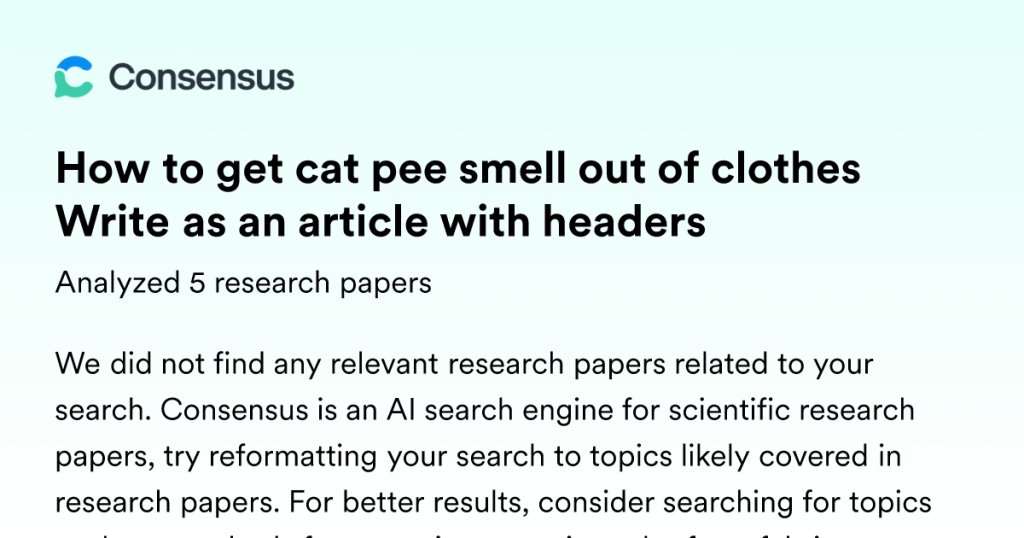 What Gets Cat Pee Out of Clothes